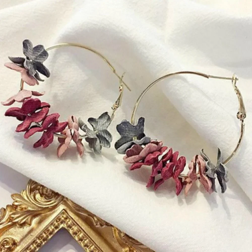 Boho gypsy Flower homemade Earrings jewelry